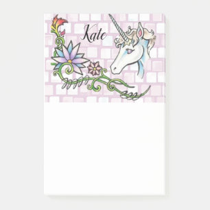 Post-it Notes Florale Rosa Einhorn Klebezettel