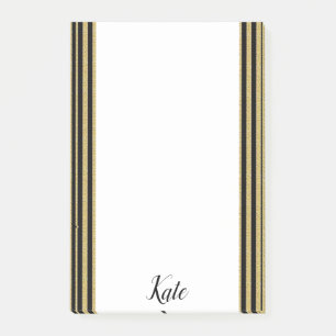 Post-it Notes Gold und schwarzer Streifen Klebezettel