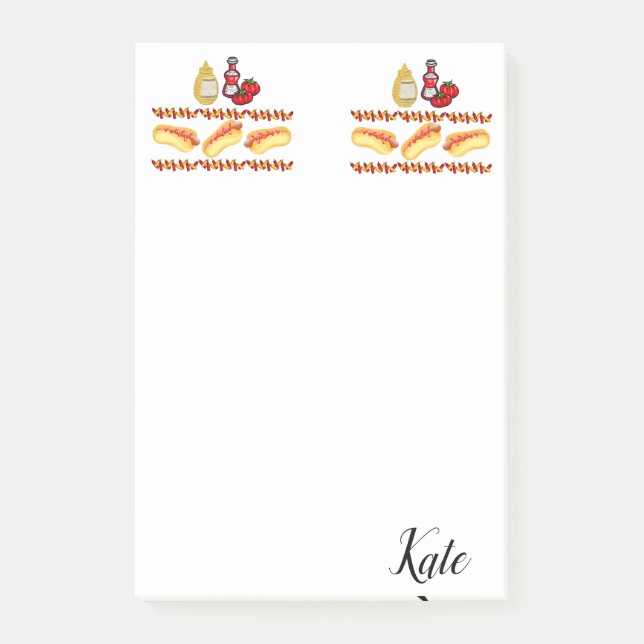 Post-it Notes Hotdogs Ketchup Senf Food Post-it Klebezettel (Vorderseite)