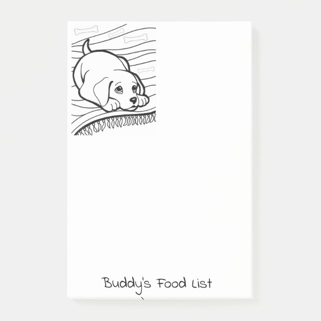 Post-it Notes Malender Hund Klebezettel (Vorderseite)