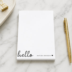 Post it Notes Personalisierte Hallo-Notizblock m Post-it Klebezettel