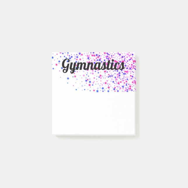 Post-It Notes - Pink and Blue Stars Gymnastik Post-it Klebezettel (Vorderseite)
