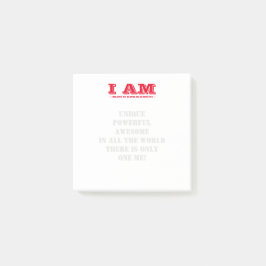 Post-it Notes Red Ich bin einzigartig mächtig Wass Klebezettel