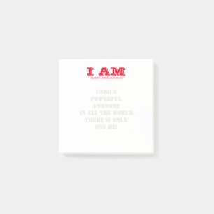 Post-it Notes Red Ich bin einzigartig mächtig Wass Post-it Klebezettel