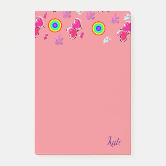 Post-it Notes Rosa Herzen Klebezettel (Vorderseite)