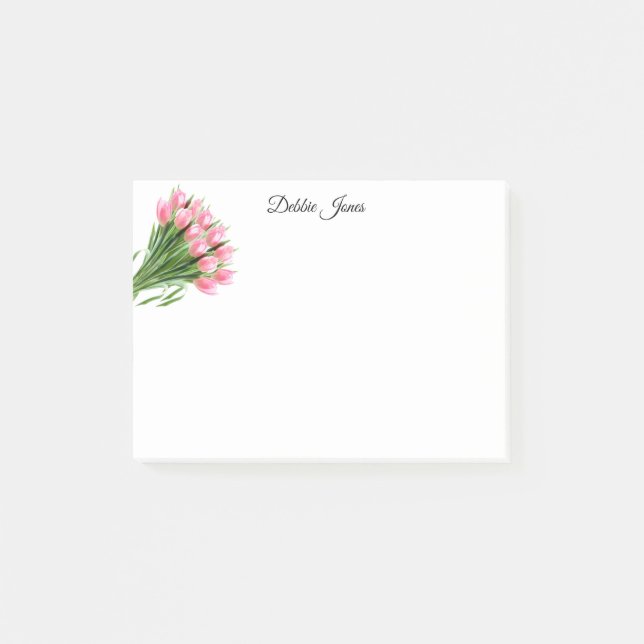 Post-it-Notes-rosa Tulips Post-it Klebezettel (Vorderseite)