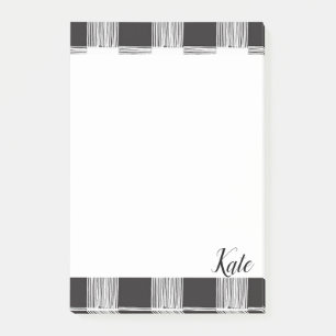 Post-it Notes Schwarz-Weiß Kariert Klebezettel