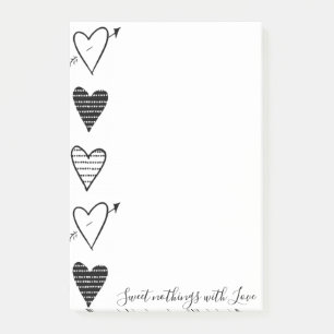 Post-it Notes Schwarze Herzen Süße Nichtigkeiten m Klebezettel