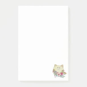 Post-it Notes Verrückte Katze Floral Klebezettel