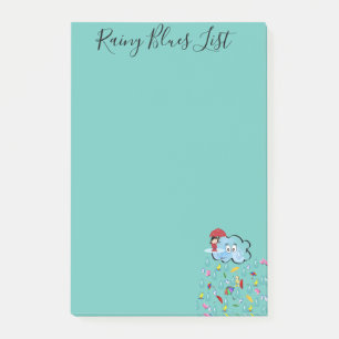 Post-it Notes Wolken Regenschirme Klebezettel