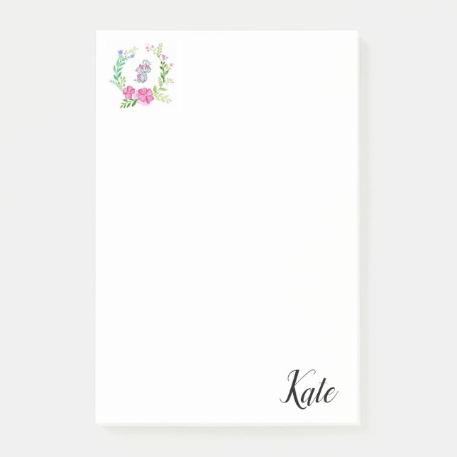 Post-it-Notizen BlumenElephant Post-it Klebezettel (Vorderseite)