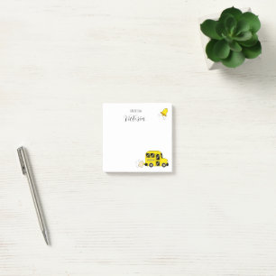 Post-It-Notizen Gelber Schulbus Zurück zur Schule Post-it Klebezettel