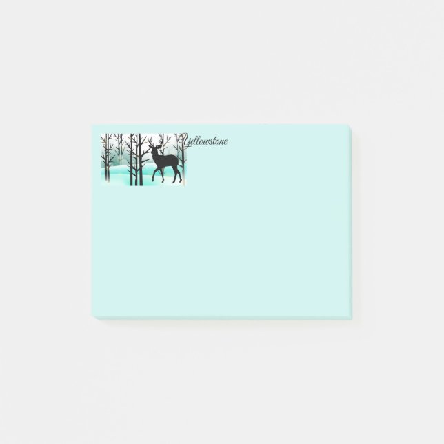 Post-it-Notizen Yellowstone-Hirsch Post-it Klebezettel (Vorderseite)