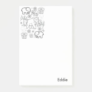 Post-it-Notizen zum Ausmalen von Elefanten Post-it Klebezettel