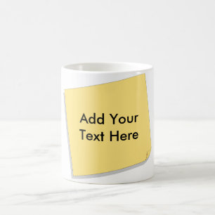 Post-Itanmerkung addieren Ihren eigenen Text Tasse