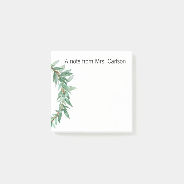 Post-Itanmerkung mit Kranz Post-it Klebezettel (Vorderseite)