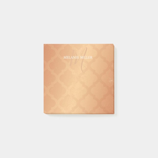 Post-Itanmerkungen - kupferner Post-it Klebezettel (Vorderseite)