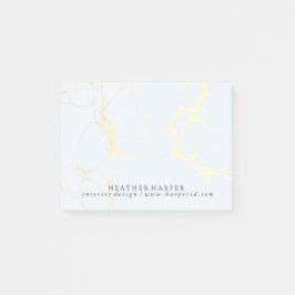 Post-Itanmerkungs-Notizblock - Blau-u. Goldmarmor Post-it Klebezettel