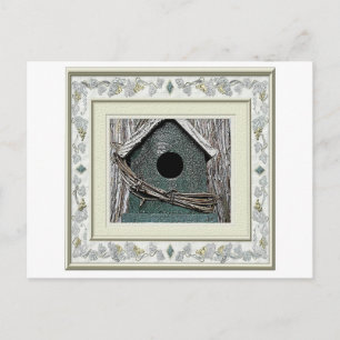 Post-Karte des Vogelhauses. Neue Zuhause, Wir sind Ankündigungspostkarte