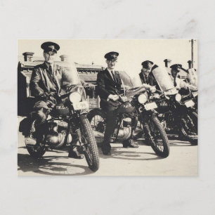 Post Master General Motorräder 1950er B&W Foto Postkarte