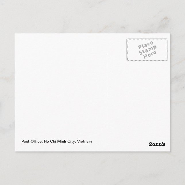 Post Office Gebäude in Ho Chi Minh, Vietnam Postkarte (Rückseite)