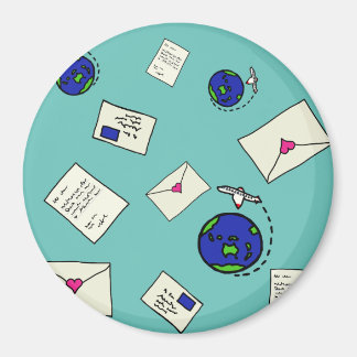 Post rund um die Welt Magnet