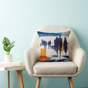 Post-Sturm-Wanderer – Abstrakte Figuren Kissen