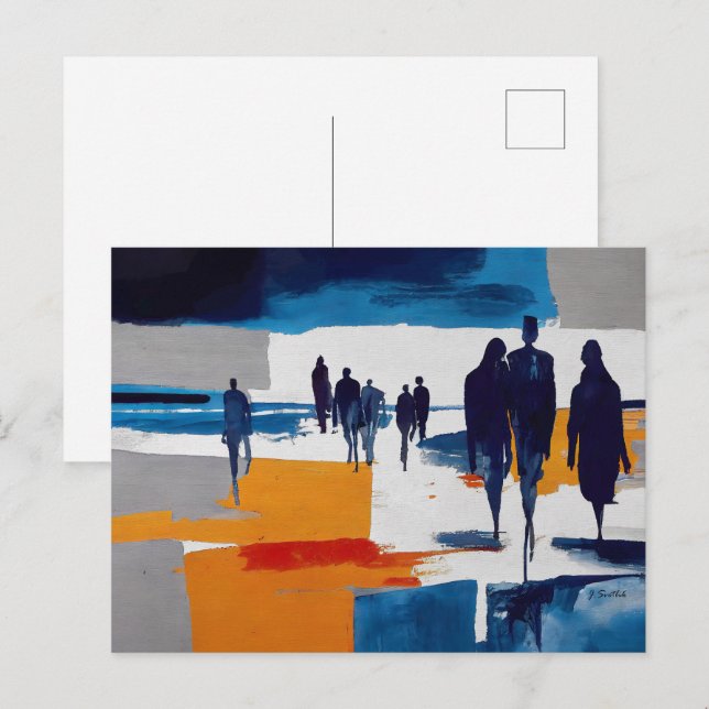 Post-Sturm-Wanderer – Abstrakte Figuren Postkarte (Vorne/Hinten)