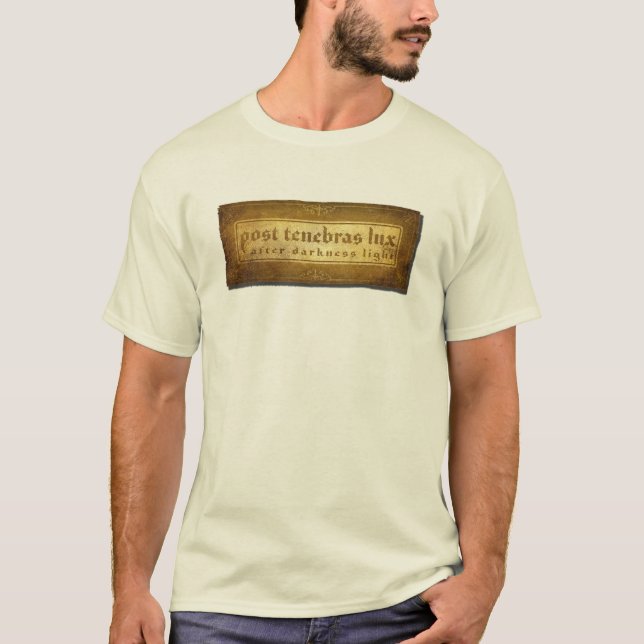 Post Tenebras Lux Aged Leather T-Shirt (Vorderseite)
