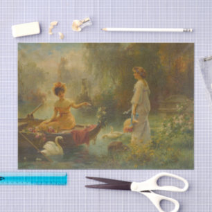 Post von Hans Zatzka über den Teich Seidenpapier