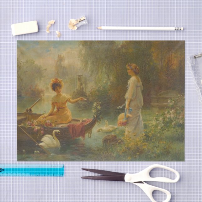 Post von Hans Zatzka über den Teich Seidenpapier (Handwerk)