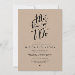 Post Wedding Brunch, Brown Kraft, Black Script Einladung