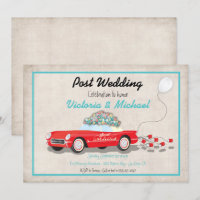 Post Wedding Retro Car nur verheiratet Einladung