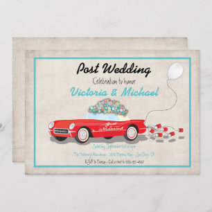 Post Wedding Retro Car nur verheiratet Einladung