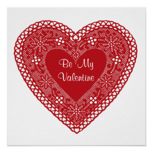 Post your Liebe Be My Valentine Vintage Spitzenher Poster
