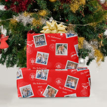 Postage Briefmarke Weihnachtsfamilien Fotos Rot