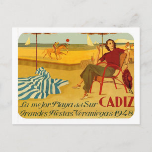 Postal Cadiz Vintages Andalusien durch RetroCharms Postkarte