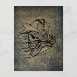 POSTAL SKULL MUSIC POSTKARTE