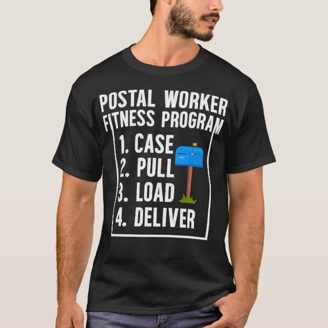 Postal Worker Fitness Program Mail Lady Postman Ma T-Shirt (Vorderseite)