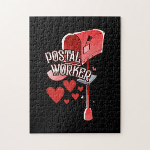 Postal worker heart - love postal worker mail puzzle