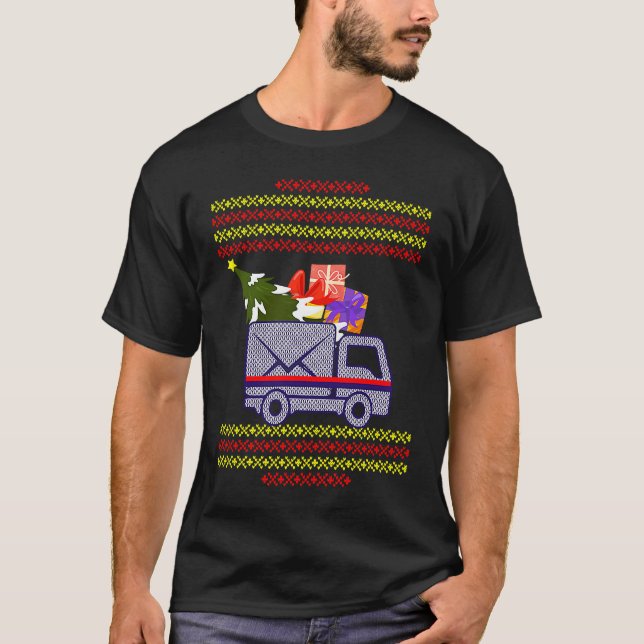 Postal Worker Lucky Christmas Mailman Postman T-Shirt (Vorderseite)