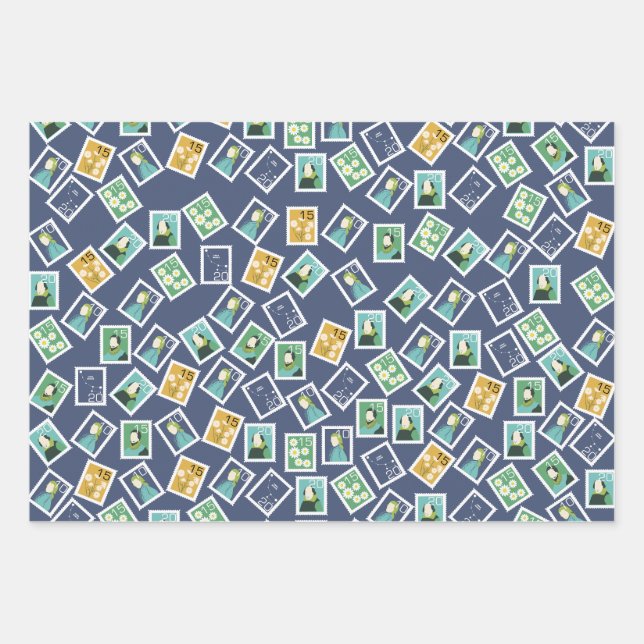 Postal Worker Wrapping Paper Geschenkpapier Set (Vorderseite)