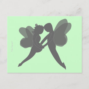Postale grossesse paar de fées fées fét vert postkarte