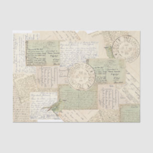 Postale Postmark Bird Vintag Collage Seidenpapier
