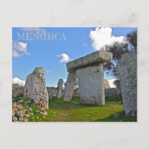 postalisch de los talaiots en la isla de Menorca Postkarte