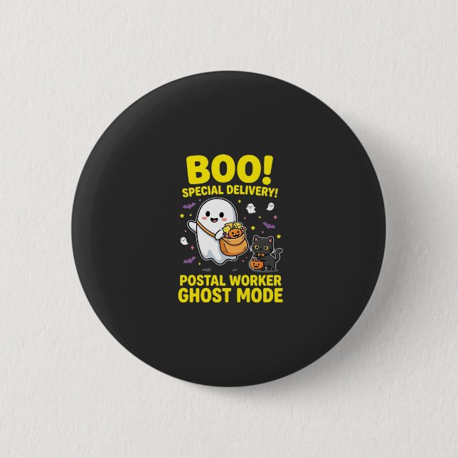 Postangestellter Geist Modus Halloween Design_1 Button (Vorderseite)