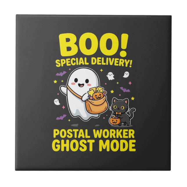 Postangestellter Geist Modus Halloween Design_1 Fliese (Vorderseite)
