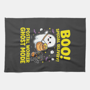 Postangestellter Geist Modus Halloween Design_1 Geschirrtuch