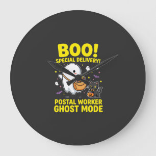 Postangestellter Geist Modus Halloween Design_1 Große Wanduhr