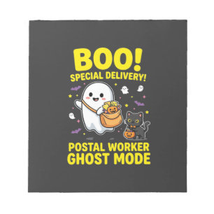 Postangestellter Geist Modus Halloween Design_1 Notizblock